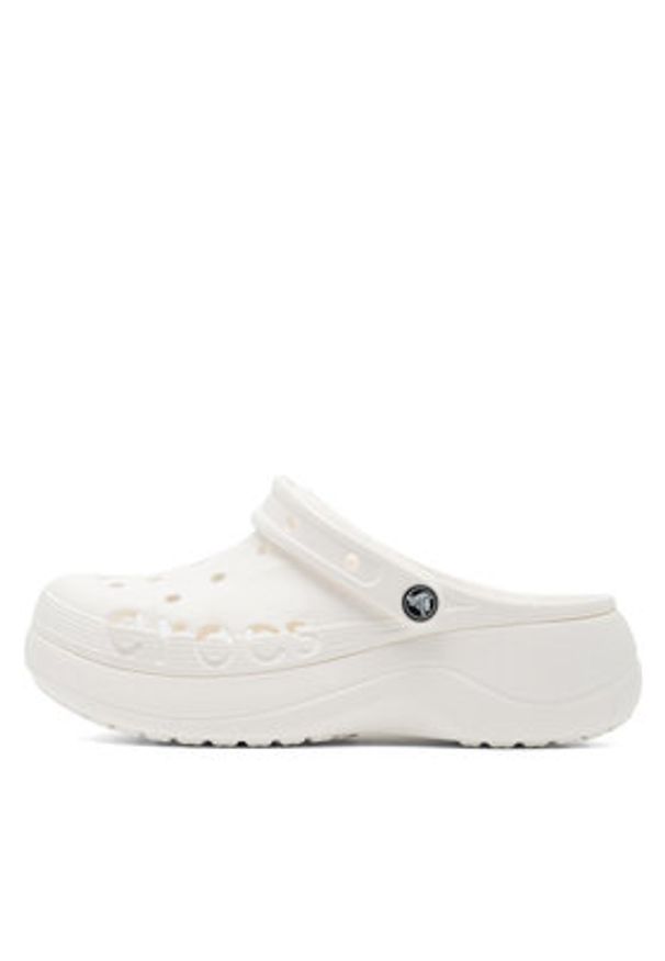 Crocs Klapki BAYA PLATFORM CLOG 208186-100 Biały. Kolor: biały. Materiał: syntetyk. Obcas: na platformie