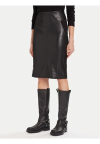 Morgan Spódnica z imitacji skóry 242-JMADO Czarny Slim Fit. Kolor: czarny. Materiał: skóra