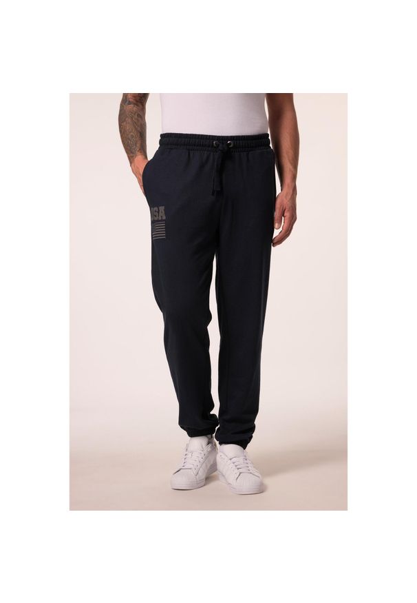 JAY-PI - Męskie Spodnie dresowe Iron Anvil fitness krój podstawowy do rozm. 7XL. Kolekcja: plus size. Kolor: niebieski. Materiał: materiał, poliester, bawełna. Sport: fitness