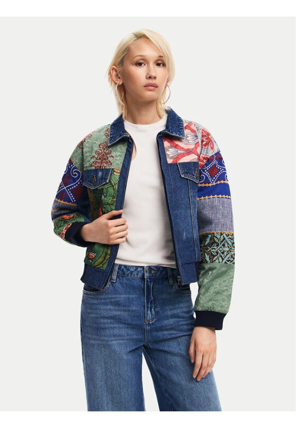 Desigual Kurtka jeansowa Amsterdam 24WWED32 Kolorowy Regular Fit. Materiał: syntetyk, bawełna. Wzór: kolorowy