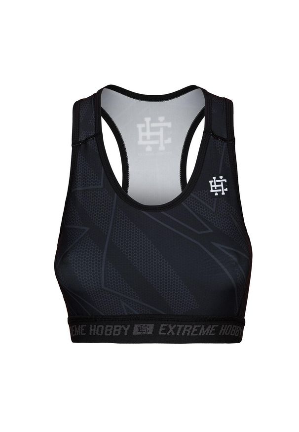 Stanik sportowy fitness siłownia MMA EXTREME HOBBY SHADOW. Kolor: czarny. Materiał: elastan, poliester. Sport: fitness, joga i pilates