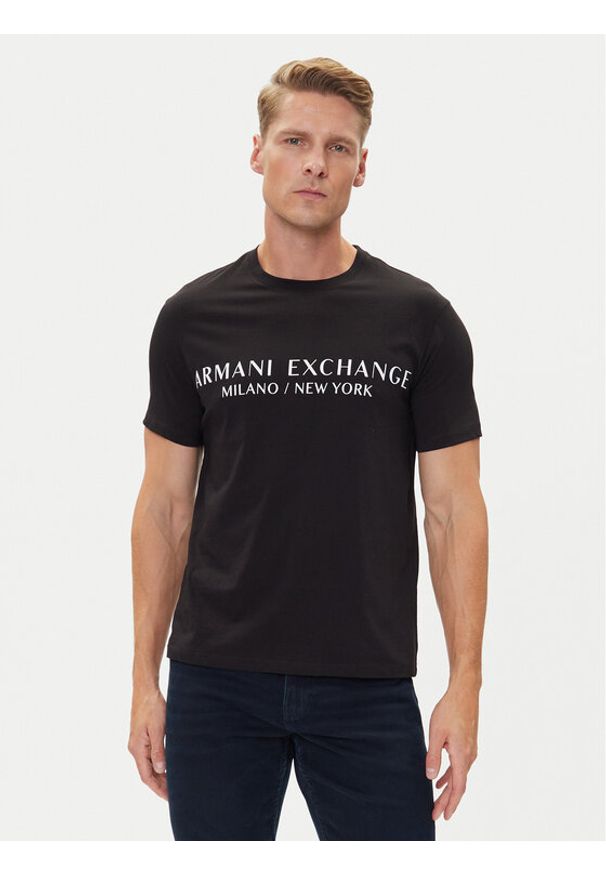 Armani Exchange T-Shirt 8NZT72 Z8H4Z 1200 Czarny Slim Fit. Kolor: czarny. Materiał: bawełna