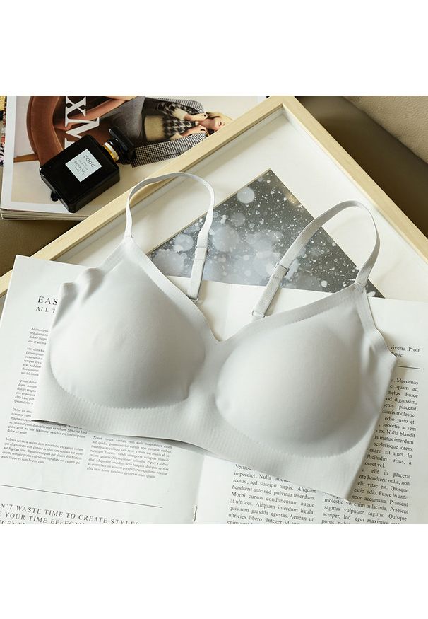 Intica - Biustonosz piankowy bez fiszbin z regulowanymi ramiączkami Anastassiya. Kolor: szary. Materiał: materiał