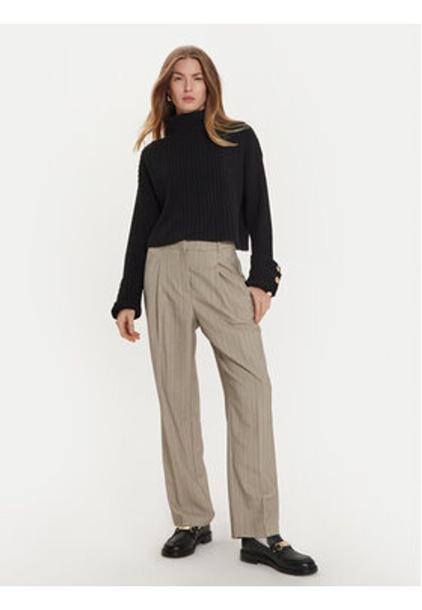 Vero Moda Spodnie materiałowe Meli 10319631 Beżowy Straight Fit. Kolor: beżowy. Materiał: syntetyk