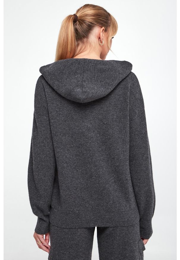 Ermanno Firenze - Sweter damski wełniany z kapturem ERMANNO FIRENZE. Typ kołnierza: kaptur. Materiał: wełna