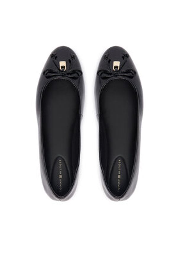 TOMMY HILFIGER - Tommy Hilfiger Baleriny Hilifger Patent Ballet FW0FW09005 Czarny. Kolor: czarny. Materiał: skóra