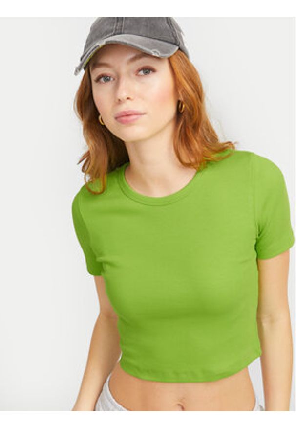 JJXX T-Shirt Florie 12217164 Zielony Slim Fit. Kolor: zielony. Materiał: bawełna