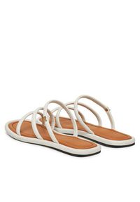 TOMMY HILFIGER - Tommy Hilfiger Klapki Strappy Leather Mule FW0FW08939 Biały. Kolor: biały. Materiał: skóra