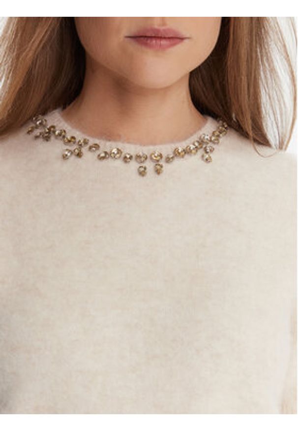 KAOS Sweter RI1NT071 Écru Regular Fit. Materiał: syntetyk