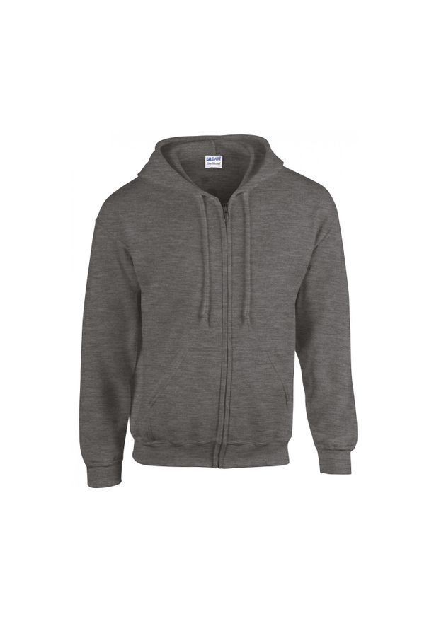 GILDAN - Bluza zapinana na zamek błyskawiczny Gildan Heavy Blend ®. Typ kołnierza: kaptur. Kolor: szary