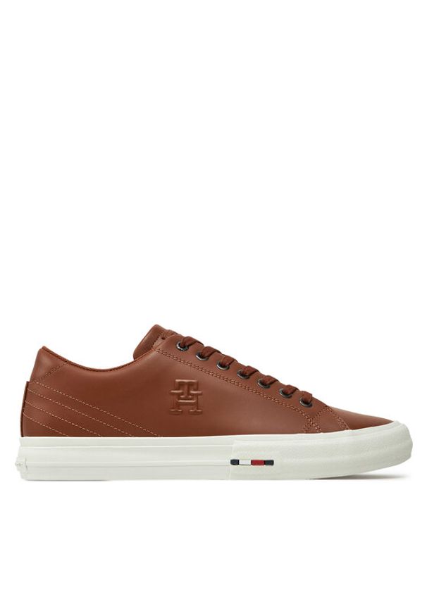 TOMMY HILFIGER - Tommy Hilfiger Sneakersy Hi Vulc Street Patch Lth Luxe FM0FM05203 Brązowy. Kolor: brązowy. Materiał: skóra