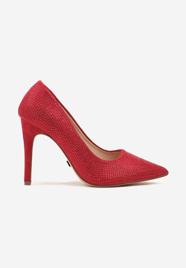 Renee - Czerwone Casualowe Szpilki Vices z Wkładką ze Skóry Naturalnej Tinnesia. Okazja: na co dzień. Kolor: czerwony. Materiał: skóra. Obcas: na szpilce. Styl: casual. Wysokość obcasa: średni