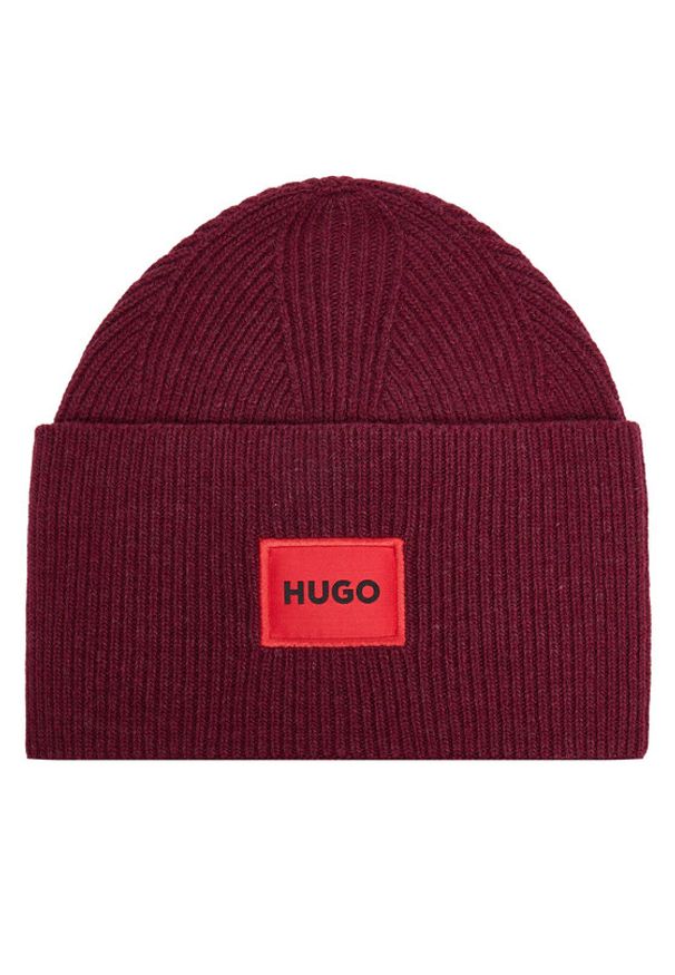 Hugo Czapka Xaff 50496011 Bordowy. Kolor: czerwony. Materiał: wełna