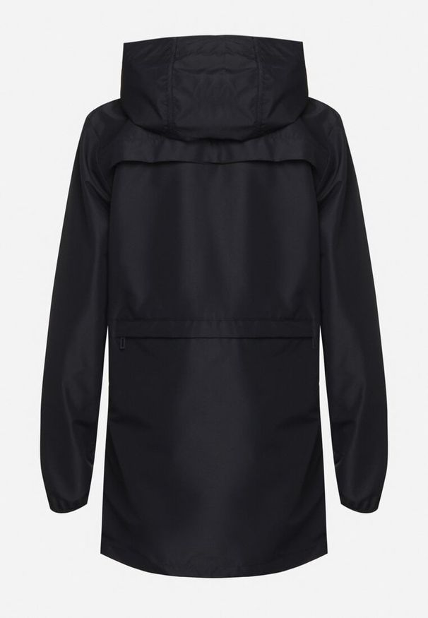 Born2be - Granatowa Kurtka Wiatrówka o Wydłużonym Fasonie z Kapturem Axerinta. Typ kołnierza: kaptur. Kolor: niebieski. Styl: klasyczny