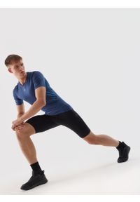 4f - 4F Legginsy krótkie treningowe szybkoschnące męskie - czarne 3XL. Kolor: czarny. Materiał: włókno, elastan, dzianina, materiał, poliester. Wzór: gładki, jednolity, ze splotem. Sport: fitness
