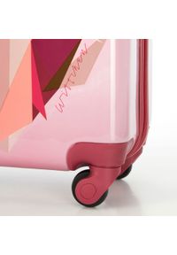 Wittchen - Walizka kabinowa z ABS-u z nadrukiem różowa. Kolor: różowy. Materiał: guma. Wzór: nadruk. Styl: wakacyjny