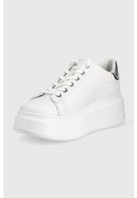 Karl Lagerfeld buty skórzane ANAKAPRI KL63522.01S kolor biały. Zapięcie: sznurówki. Kolor: biały. Materiał: skóra. Obcas: na platformie #2