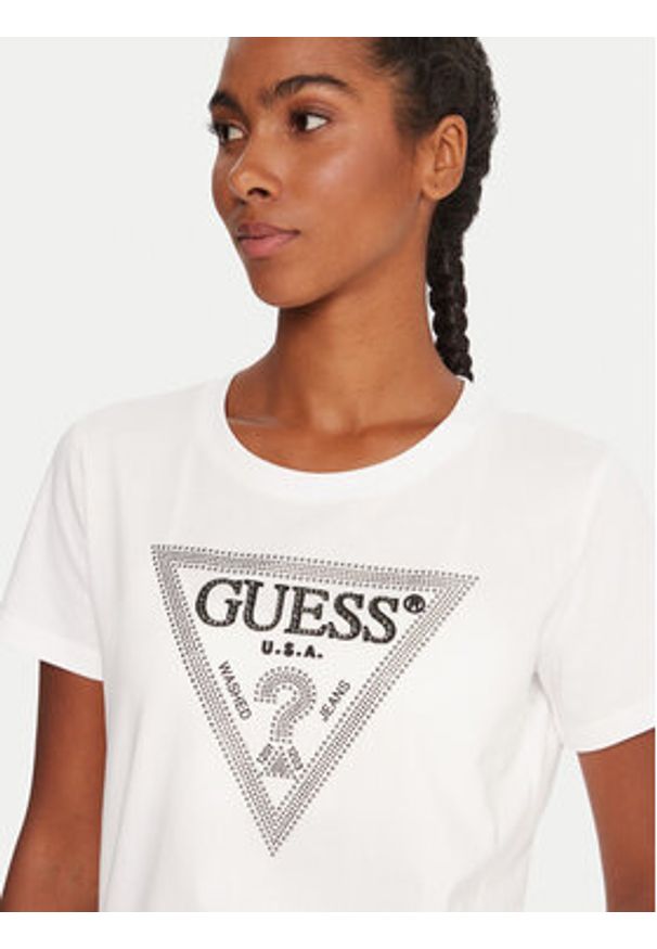 Guess T-Shirt W5BI18 I3Z14 Biały Regular Fit. Kolor: biały. Materiał: bawełna