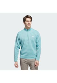 Adidas - Zakładana przez głowę bluza Ultimate365 Dwr Textured Quarter Zip. Typ kołnierza: golf. Kolor: zielony. Materiał: materiał. Sport: golf #1