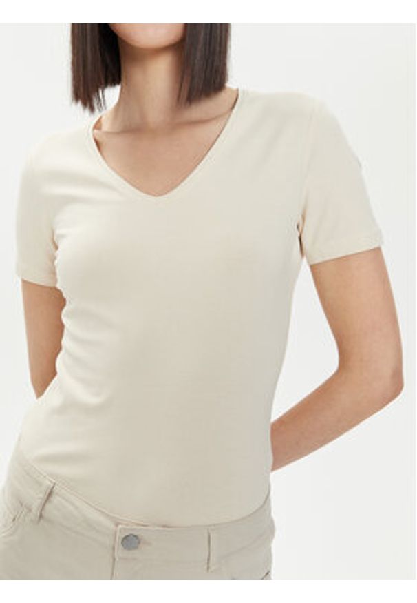 4f - 4F T-Shirt 4FWSS24TTSHF1359 Écru Slim Fit. Materiał: bawełna
