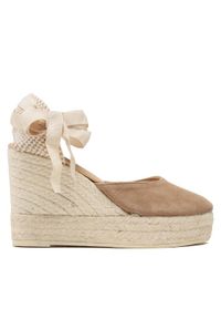 Manebi Espadryle Wedge Espadrilles W 1.9 WV Brązowy. Kolor: brązowy. Materiał: zamsz, skóra