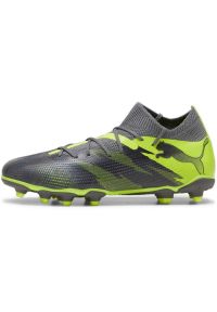Buty do piłki nożnej Puma Future 7 Match Rush Fgag Jr, Dzieci. Kolor: szary. Materiał: materiał, syntetyk