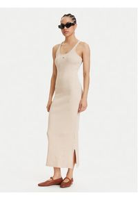 Tommy Jeans Sukienka letnia Racerback DW0DW22329 Beżowy jasny Slim Fit. Kolor: beżowy. Materiał: bawełna. Sezon: lato #2