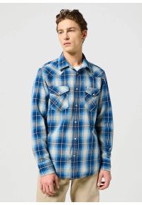 Wrangler - MĘSKA KOSZULA KRATA WRANGLER WESTERN SHIRT BUFFALO INDIGO 112357251