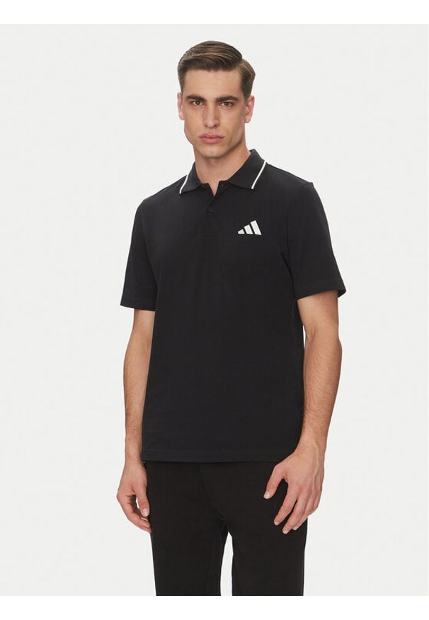 Adidas - adidas Polo Essentials Small Logo JE9023 Czarny Regular Fit. Typ kołnierza: polo. Kolor: czarny. Materiał: bawełna