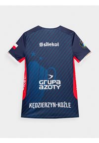 4f - Koszulka klubowa z sezonu 2022/23 męska 4F x Grupa Azoty ZAKSA KK. Kolor: niebieski. Materiał: dzianina. Wzór: napisy, nadruk. Sezon: lato. Styl: retro