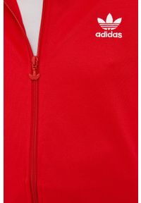 adidas Originals bluza Adicolor męska kolor czerwony z kapturem z aplikacją. Okazja: na co dzień. Typ kołnierza: kaptur. Kolor: czerwony. Materiał: materiał. Wzór: aplikacja. Styl: casual #2