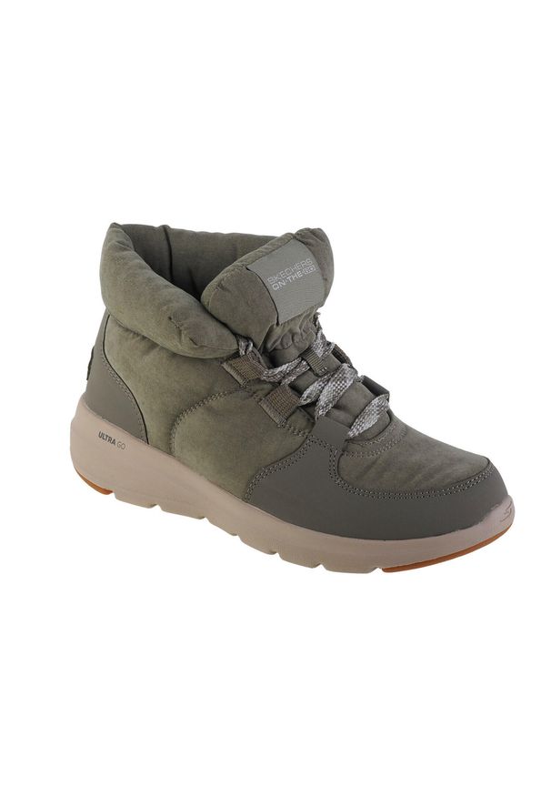 skechers - Buty zimowe damskie, Glacial Ultra - Trend Up. Kolor: zielony. Sezon: zima. Styl: sportowy
