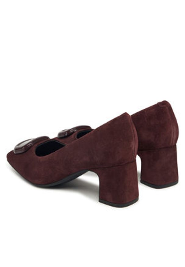 Clarks Czółenka Fernie Trim 26183038 Bordowy. Kolor: czerwony. Materiał: zamsz, skóra