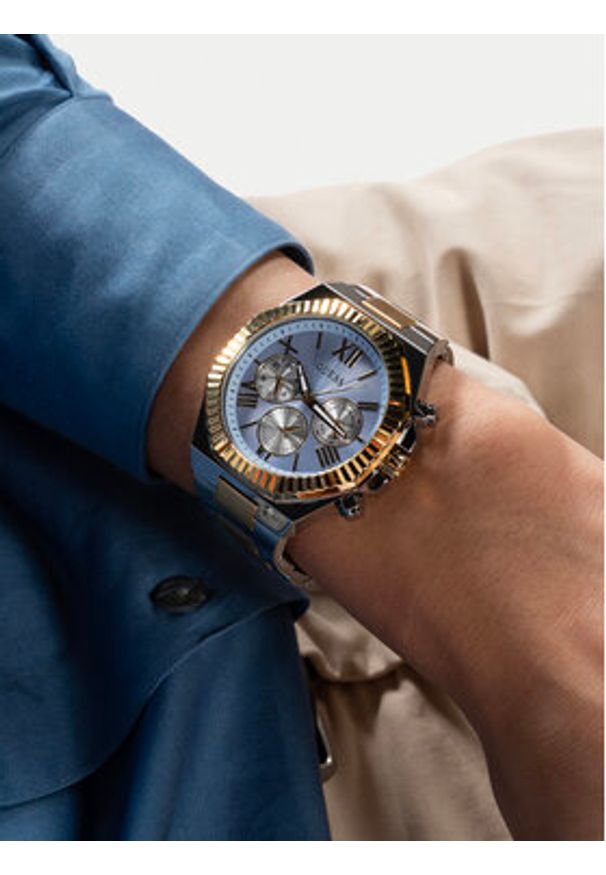 Guess Zegarek Equity GW0703G3 Srebrny. Kolor: srebrny