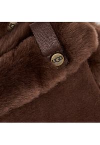 Ugg Rękawiczki Damskie W Shorty Glove W Leather Trim 17367 Brązowy. Kolor: brązowy. Materiał: zamsz, skóra #2