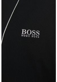 BOSS - Boss - Szlafrok. Kolor: czarny. Materiał: bawełna, materiał, dzianina. Wzór: gładki #2