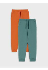Sinsay - Spodnie dresowe 2 pack - zielony. Kolor: zielony. Materiał: dresówka