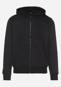 Born2be - Czarna Bluza z Bawełną Kapturem i Sznurkami Asallin. Okazja: na co dzień. Typ kołnierza: kaptur. Kolor: czarny. Materiał: bawełna. Styl: casual, klasyczny