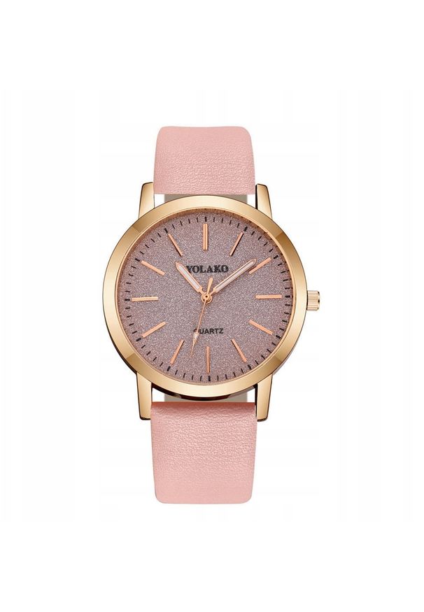 ITIMPORT - Zegarek DAMSKI Ekoskóra WYGODNY KLASYCZNY Kwarcowy ELEGANCKI MODNY Różowy. Kolor: różowy. Styl: klasyczny, elegancki