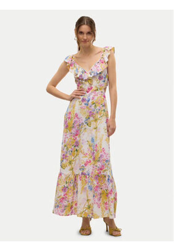 Vero Moda Sukienka letnia Dicthe 10323628 Kolorowy Regular Fit. Materiał: bawełna. Wzór: kolorowy. Sezon: lato