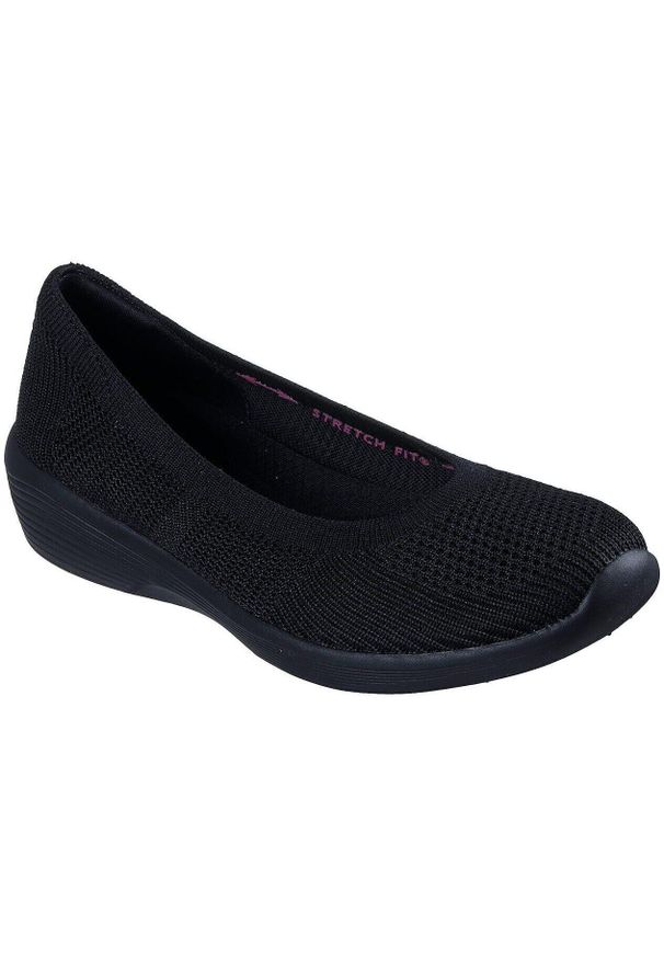skechers - Mieszkania Skechers Arya - Fancy You, Kobiety. Kolor: czarny. Materiał: materiał