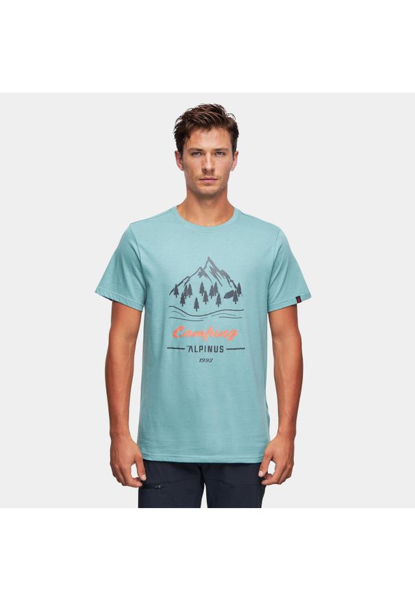 Koszulka turystyczna męska Alpinus Polaris. Kolor: zielony. Sport: turystyka piesza