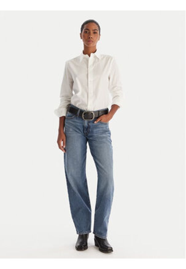 Polo Ralph Lauren Koszula 211941509002 Biały Slim Fit. Typ kołnierza: polo. Kolor: biały. Materiał: bawełna