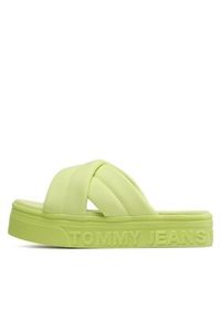 Tommy Jeans Klapki Fltfrm Sandal EN0EN02116 Zielony. Kolor: zielony. Materiał: materiał
