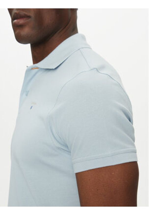 Barbour Polo Tartan MML0012BU44 Błękitny Regular Fit. Typ kołnierza: polo. Kolor: niebieski. Materiał: bawełna