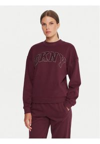 DKNY Sport Bluza DP5T1462 Bordowy Regular Fit. Kolor: czerwony. Materiał: bawełna. Styl: sportowy