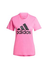 Adidas - LOUNGEWEAR Essentials Logo Tee. Kolor: różowy, czarny, wielokolorowy