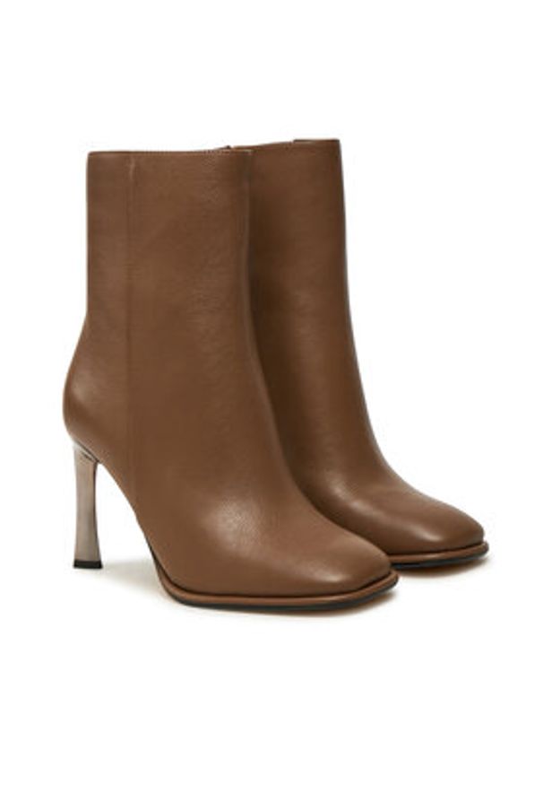 MICHAEL Michael Kors Botki Kelsea Leather Boot 40F4KLHE5L Brązowy. Kolor: brązowy. Materiał: skóra