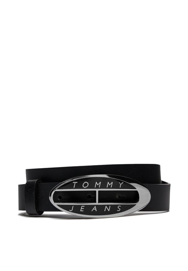 Tommy Jeans Pasek Damski Tjw Origin Belt AW0AW15840 Czarny. Kolor: czarny. Materiał: skóra