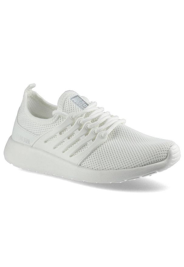 Big-Star - Sneakersy damskie Big Star, materiał tekstylny o siatkowej strukturze z elementami skóry ekologicznej z klasycznym sznurowaniem elastyczną cholewką o. Okazja: na spacer, na co dzień, na uczelnię. Kolor: biały. Materiał: skóra ekologiczna, materiał. Szerokość cholewki: normalna. Sport: turystyka piesza